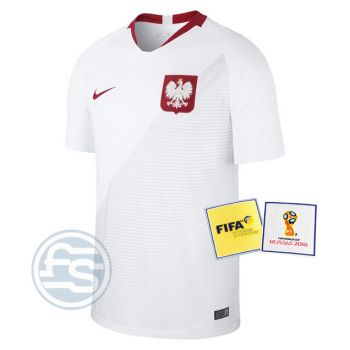 Футболка сб. Польши 2018 гостевая + патчи ЧМ